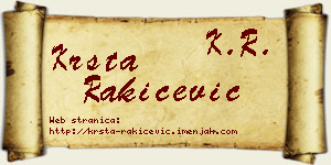 Krsta Rakićević vizit kartica